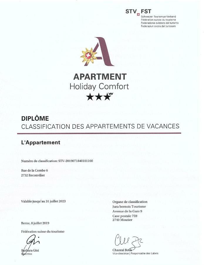L'Appartement Reconvilier Exterior photo